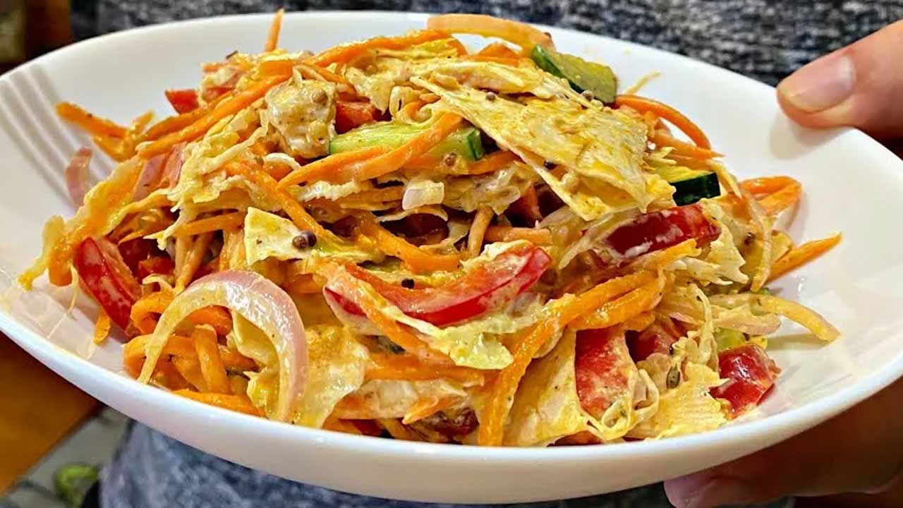 Салат Шаурма с чесночным соусом: простой рецепт, который готовиться быстро, а съедается еще быстрее